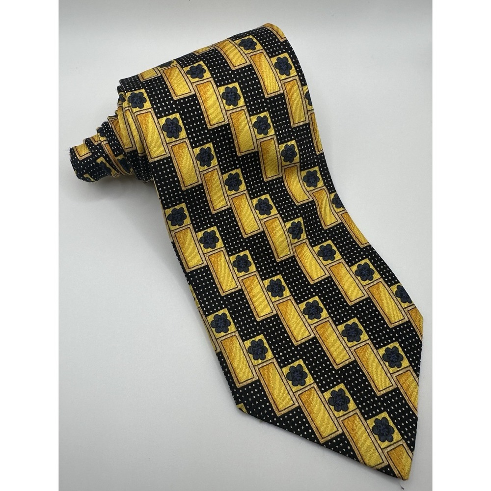 Ermenegildo Zegna Tie Men's 58x4" Silk Luxury Italy Geometric Exclusive Design
